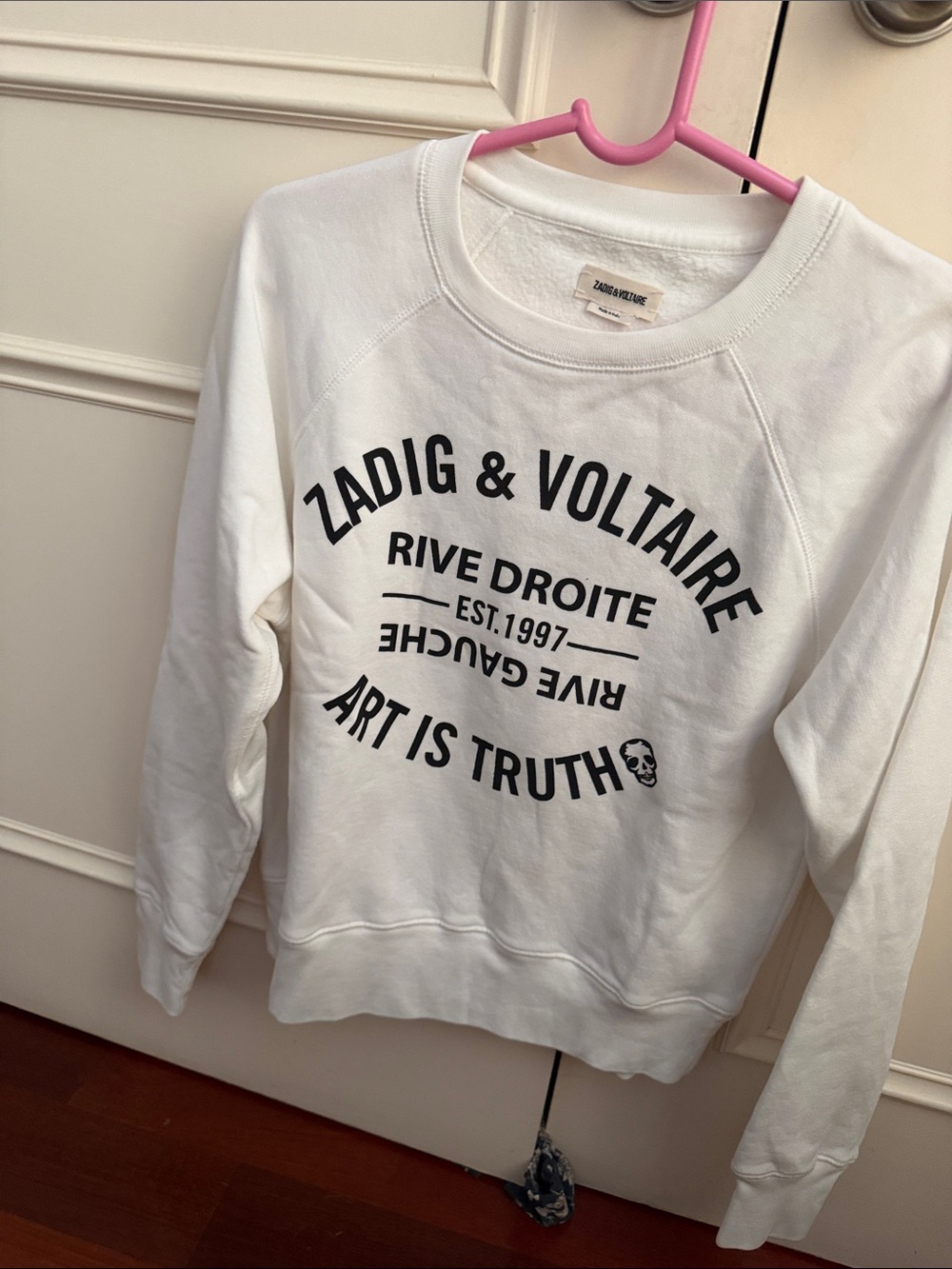 Zadig & Voltaire White Sweatshirt with Black Print